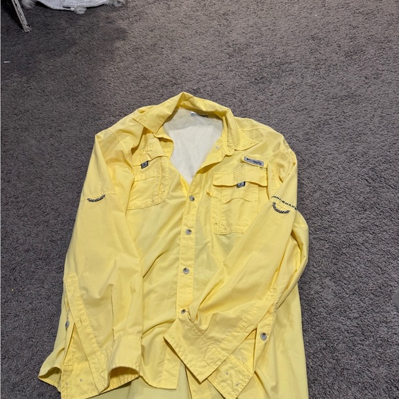 Columbia Men's Bright Yellow Shirt Jacket - Picture 1 of 5